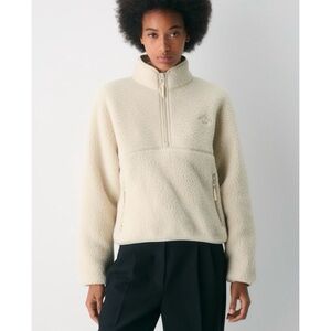 Aritzia TNA Polartec Fleece Thermal Pro Half Zip Hi-Hip Jacket Cream XS